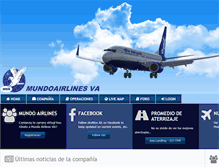 Tablet Screenshot of mundoairlines.com